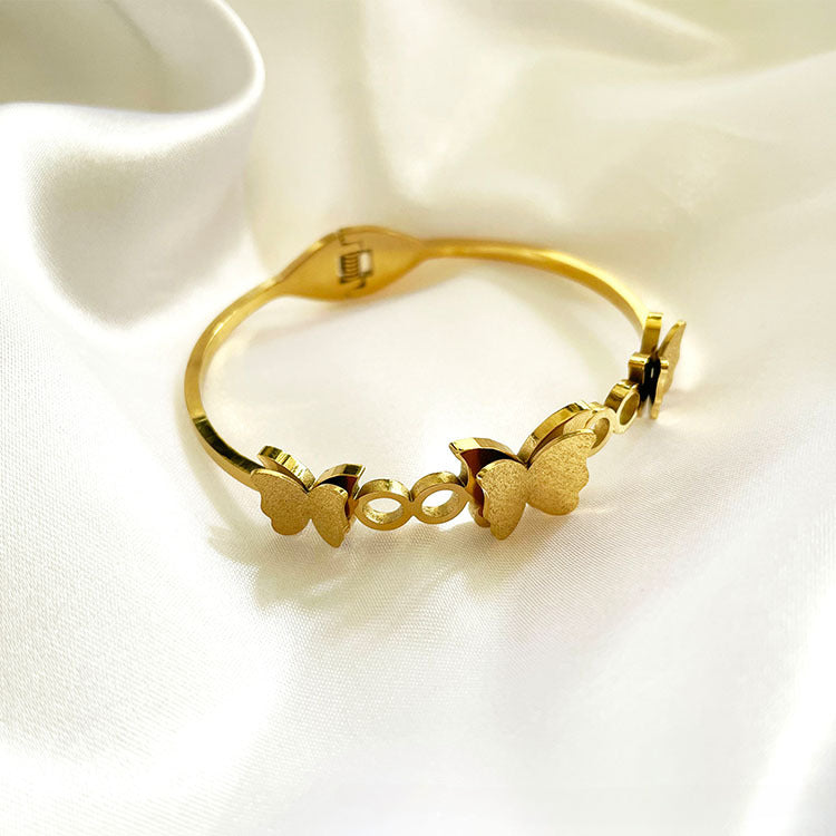 Bracelet for Women Golden Butterfly Charm Bangle