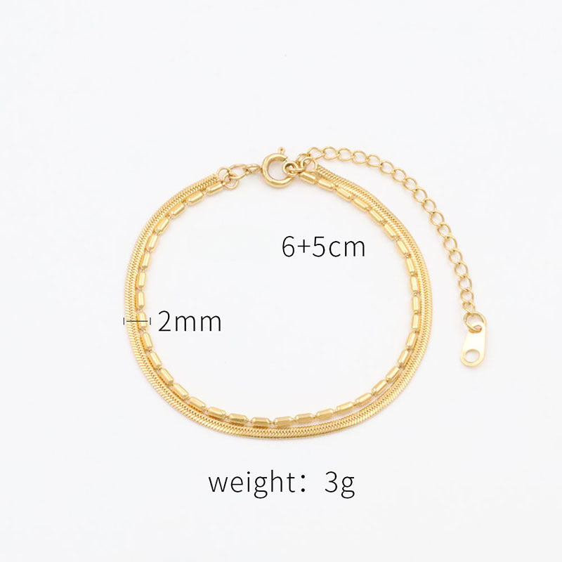 Bracelet for Women Gold Double-layer Snake Bone Bracelet Tennis Bracelets