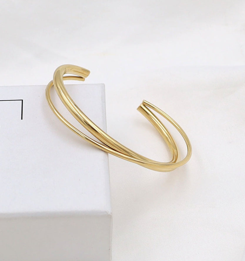 Gold Bracelet for Women Plain Opening Bracelets Silver Women's Jewelry