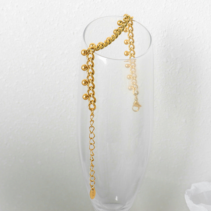 Gold Bracelet for Women Beaded Cuban Bracelets Women's Jewelry