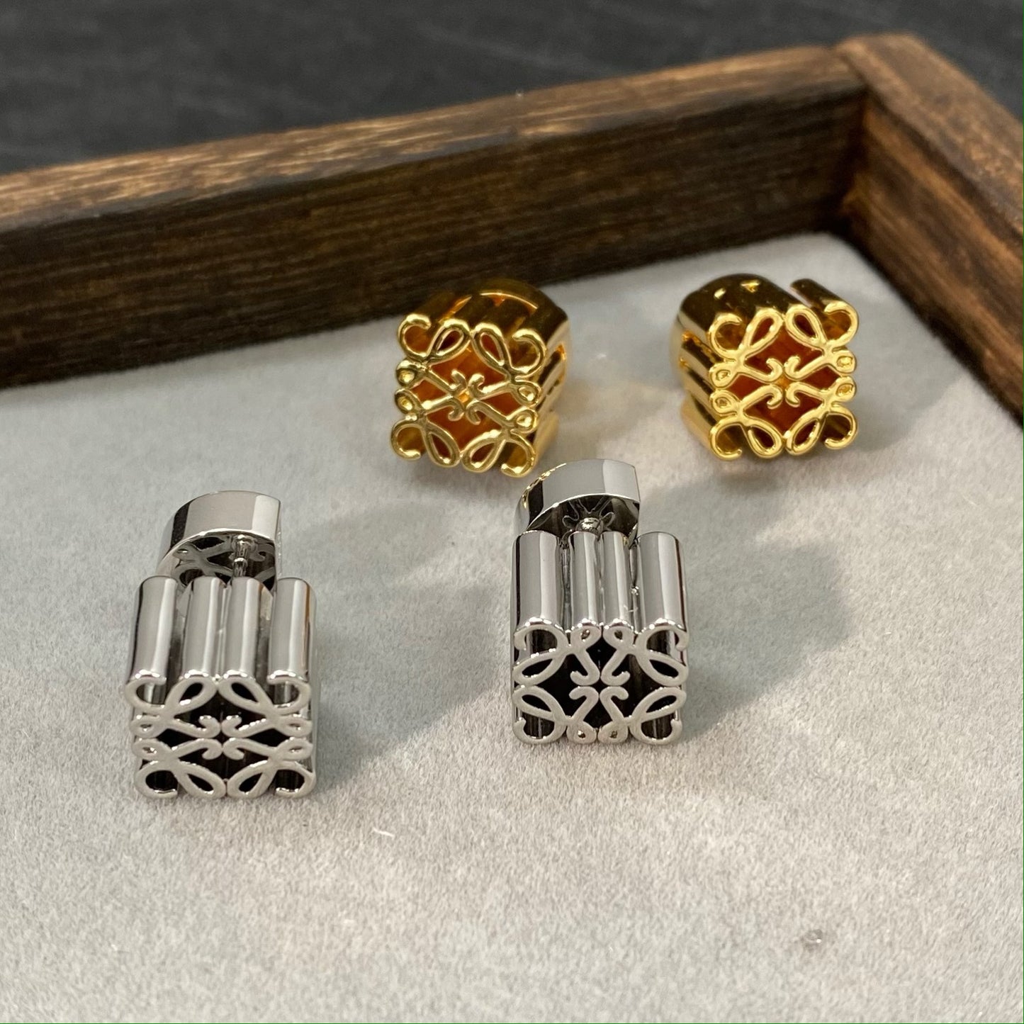 Earrings for Women Rhombus Carved Flowers Earrings