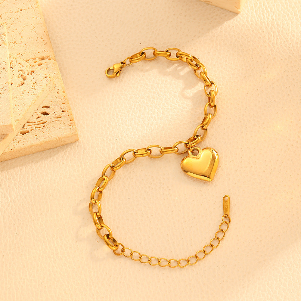 Women's Jewelry Gold Bracelets Charms Heart Silver Bracelets for Girls