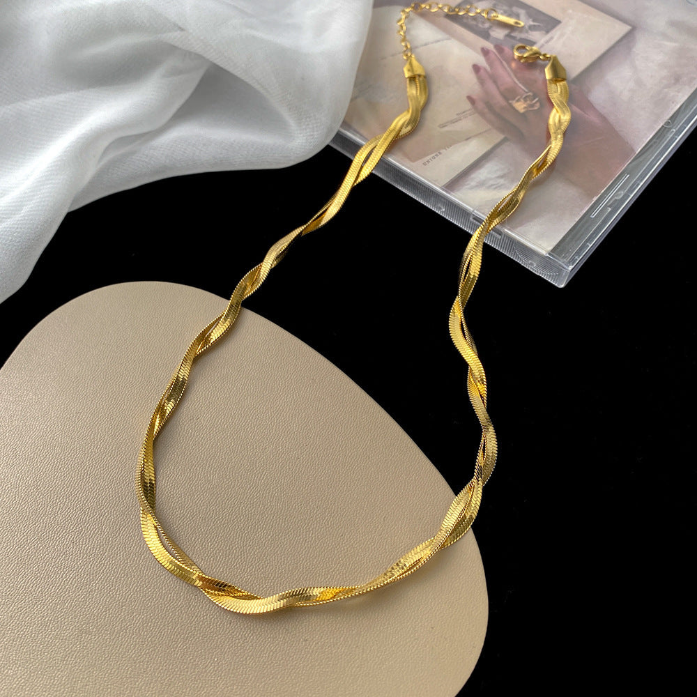 Gold Necklace for Women Cross Collarbone Choker Charm Necklace for Girl