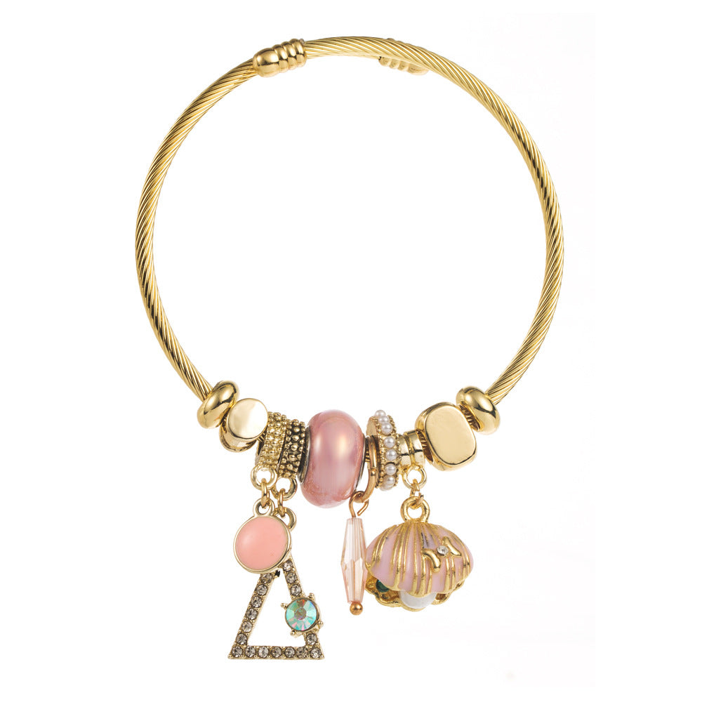 Gold Bracelets for Women Beaded Bracelet Charm Bracelet Geometric Tennis Bracelet