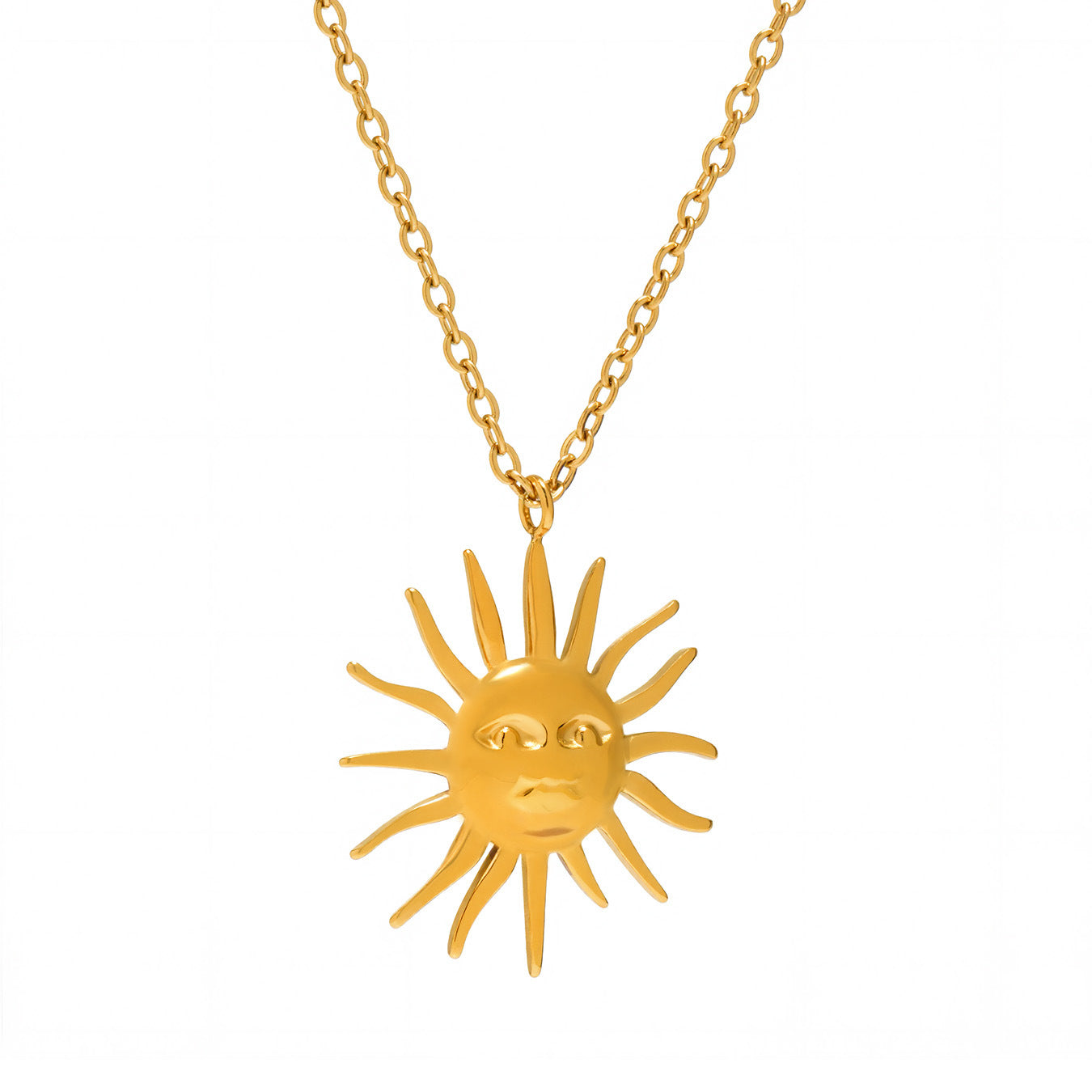 Gold Necklace for Women Sun Goddess Pendant Necklace Women's Jewelry