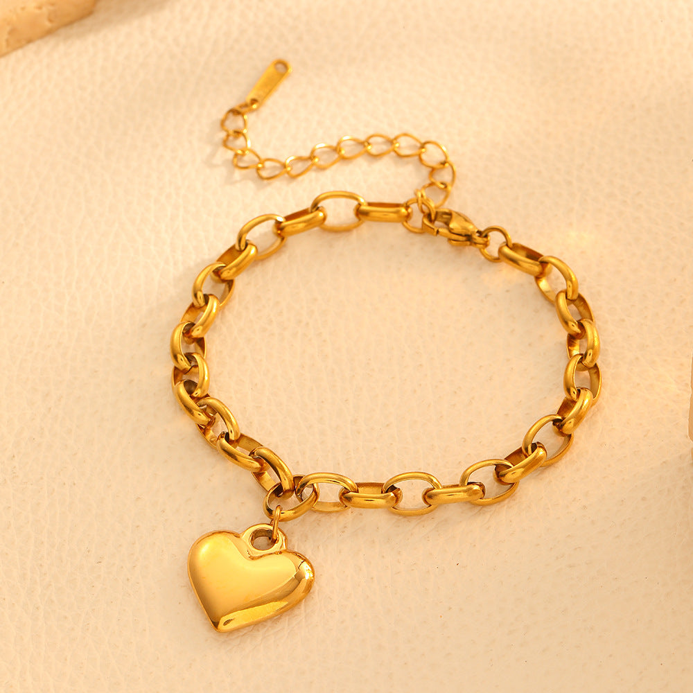 Women's Jewelry Gold Bracelets Charms Heart Silver Bracelets for Girls