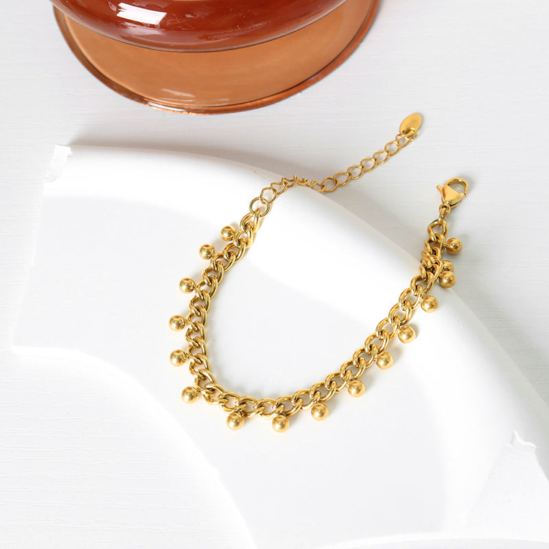 Gold Bracelet for Women Beaded Cuban Bracelets Women's Jewelry