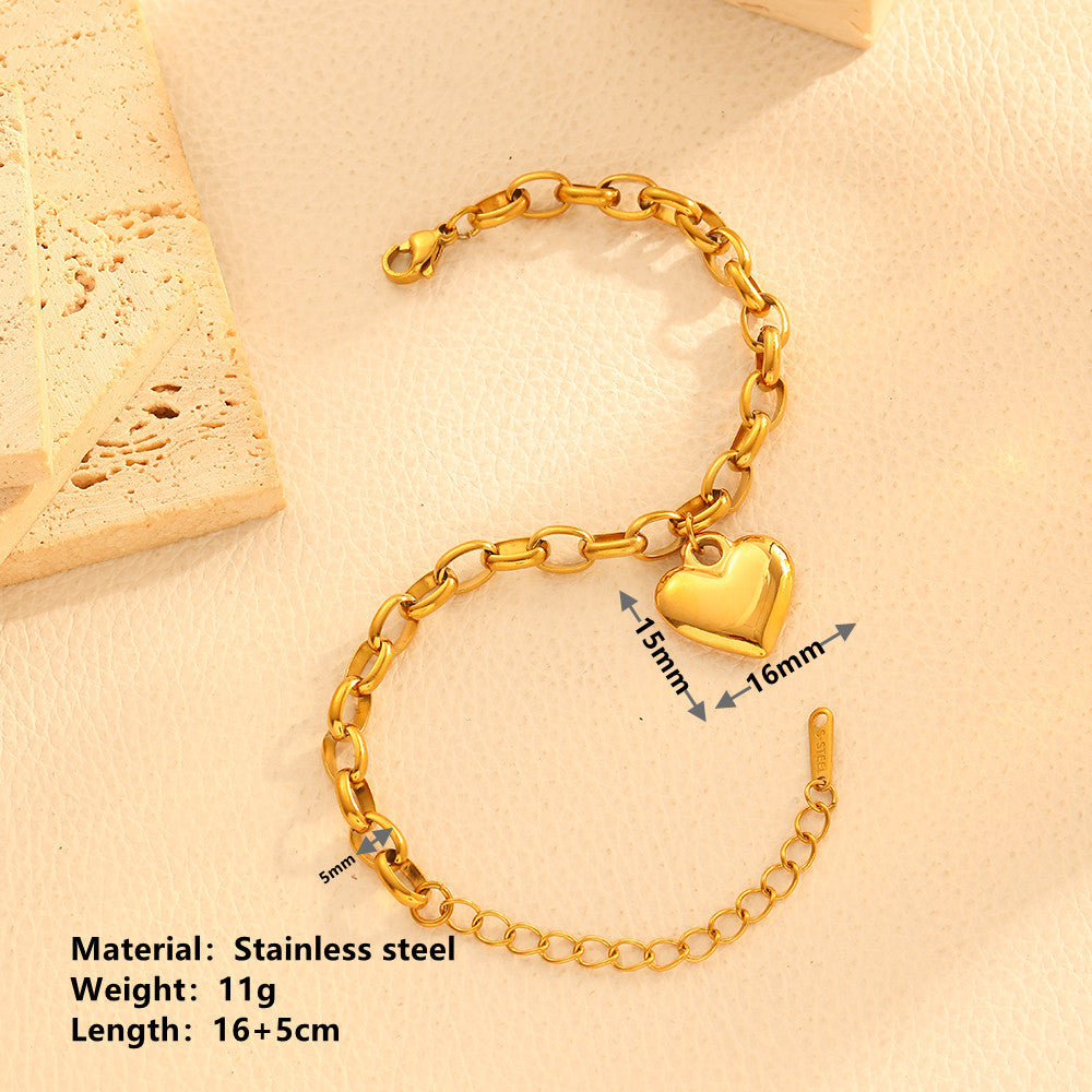 Women's Jewelry Gold Bracelets Charms Heart Silver Bracelets for Girls