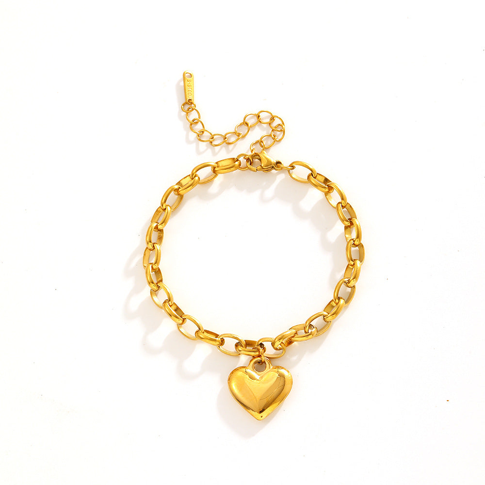 Women's Jewelry Gold Bracelets Charms Heart Silver Bracelets for Girls