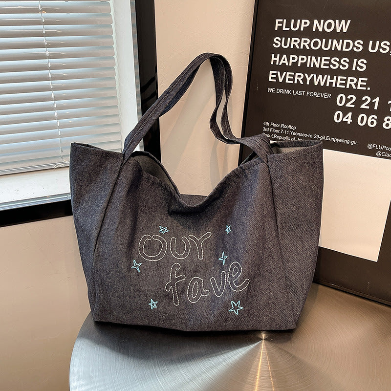 Commuting Western style Shoulder Bag for Women, Summer New Style, Large Capacity Student Tote, Niche Shoulder Bag for Women, Class Handbag