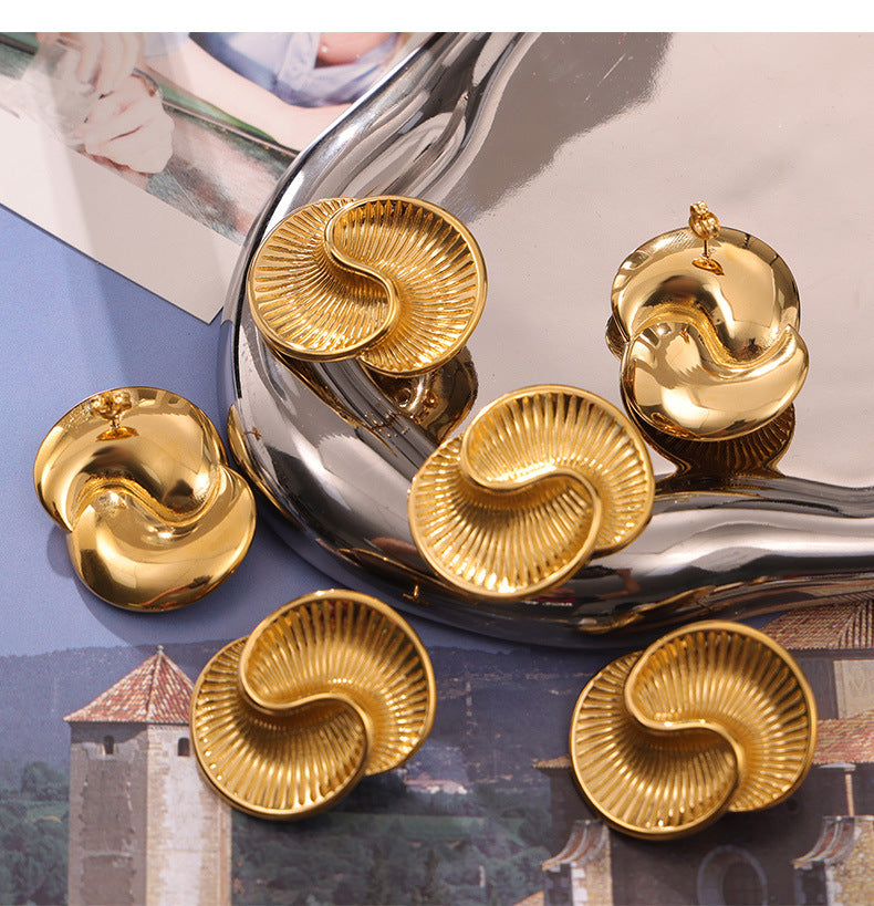 Earrings for Women Gold Spiral Earrings Drop Shape Womens Jewelry