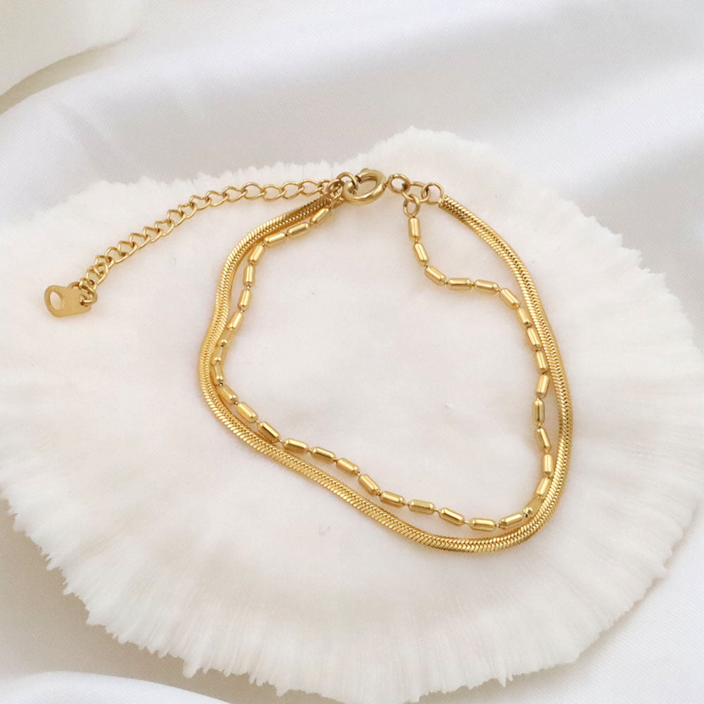 Bracelet for Women Gold Double-layer Snake Bone Bracelet Tennis Bracelets