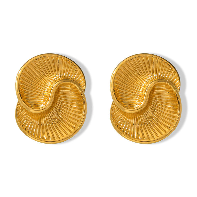 Earrings for Women Gold Spiral Earrings Drop Shape Womens Jewelry