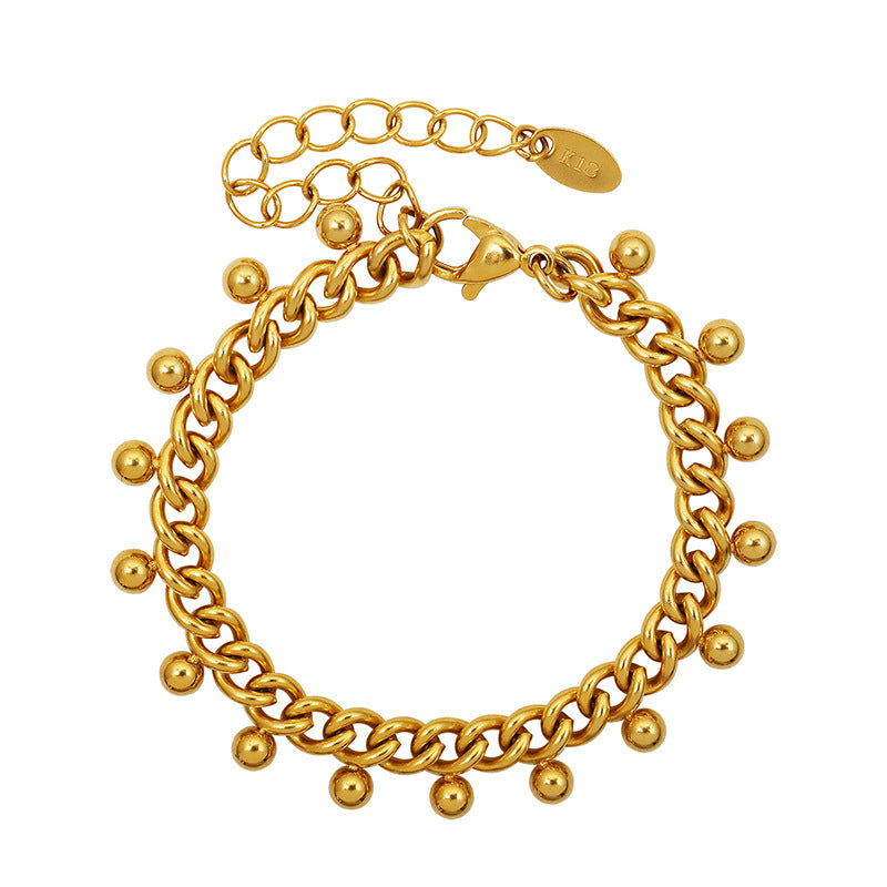 Gold Bracelet for Women Beaded Cuban Bracelets Women's Jewelry