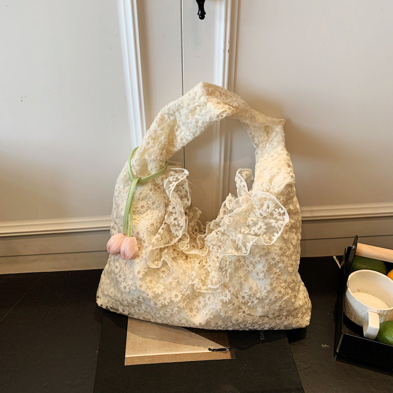 Lazy Style Big Bag for Women 2025 New Trendy Fashion Hollow Shoulder Bag Large Capacity Commuter Tote Bag