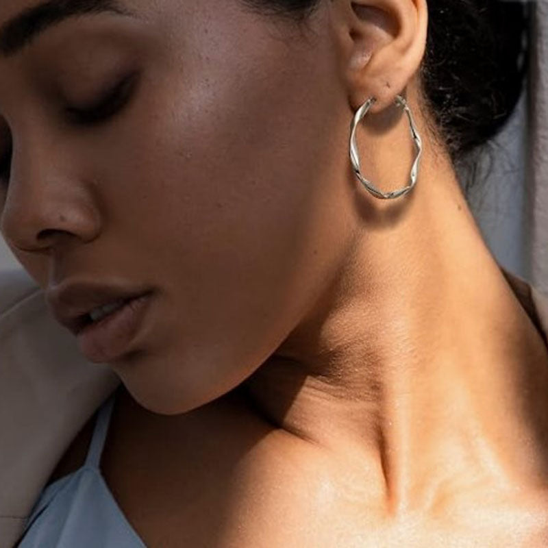 Gold Earrings for Women Twisted Circle Earrings Silver Women's Jewelry