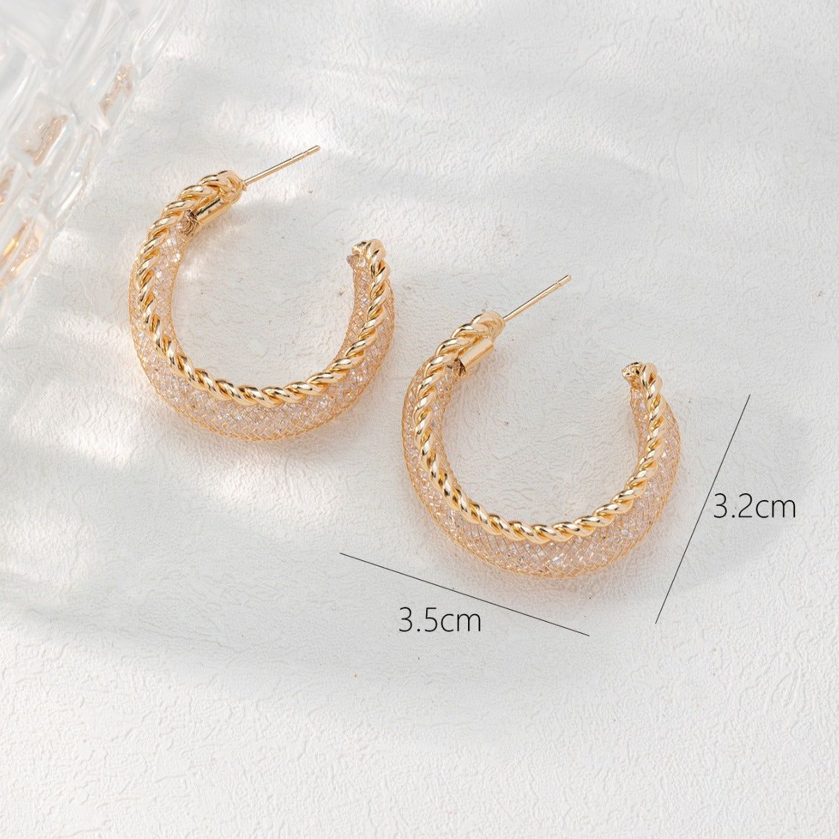 Earrings for Women Gold Half-Moon Crystal Earrings