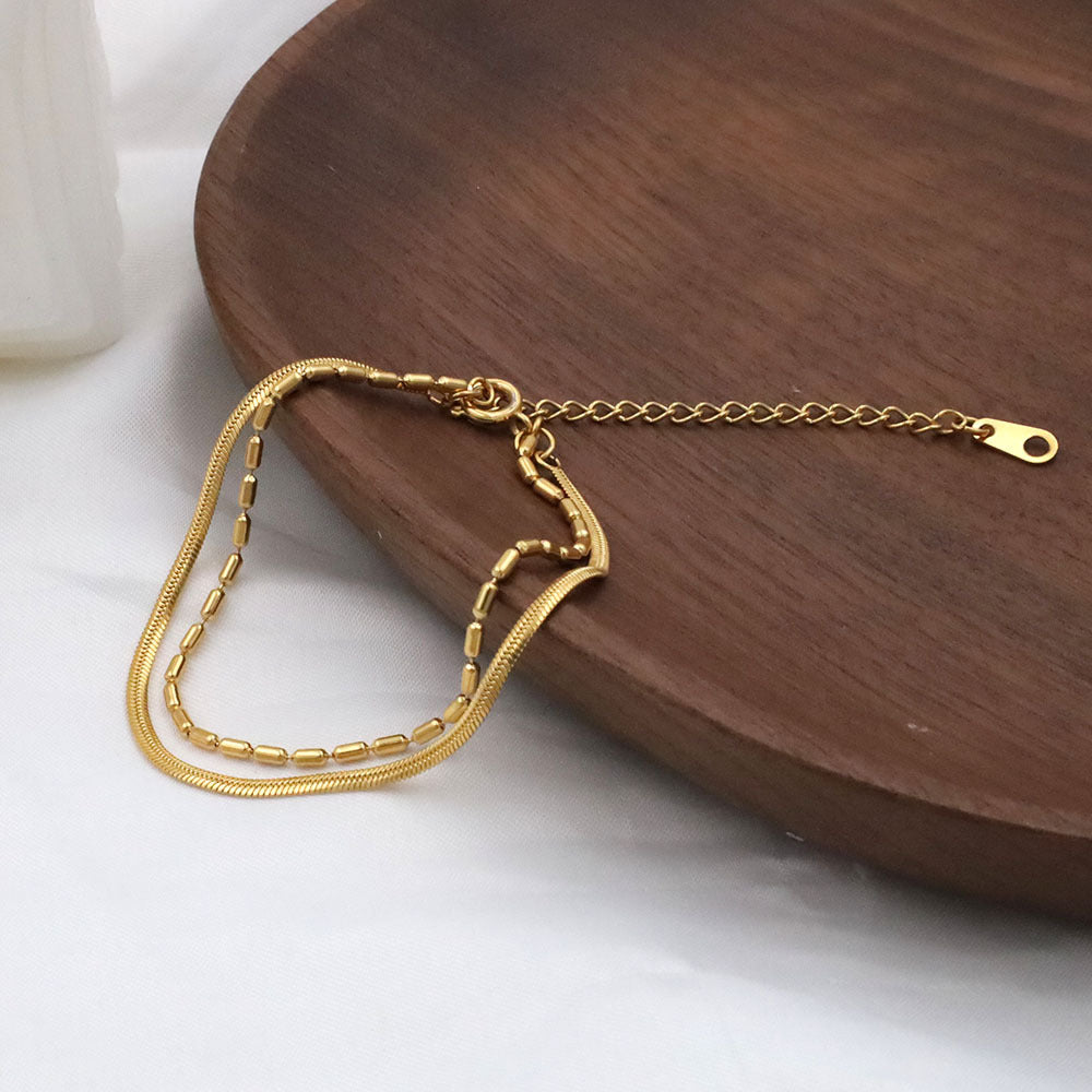 Bracelet for Women Gold Double-layer Snake Bone Bracelet Tennis Bracelets