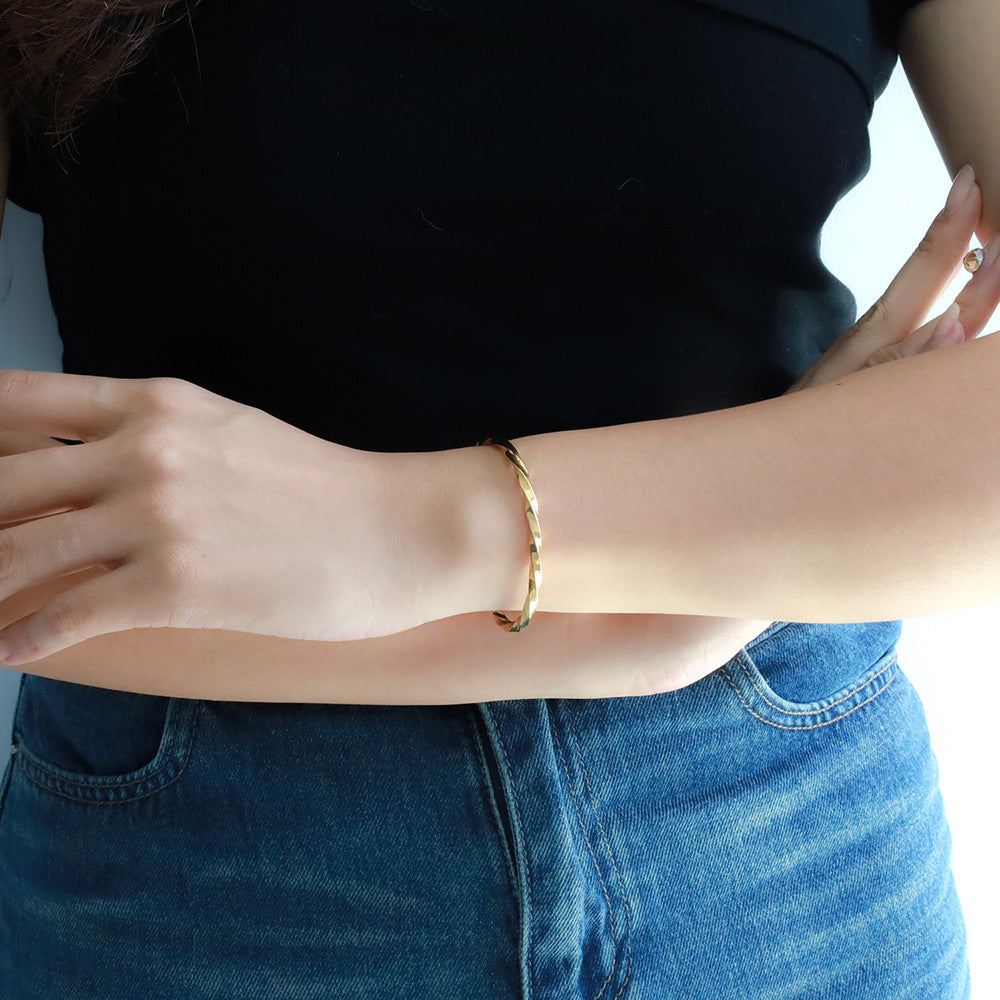 Bracelet for Women Gold C-shaped Opening Bracelet Silver Tennis Bracelets