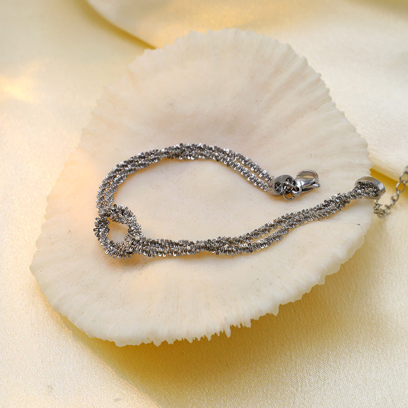 Gold Bracelet for Women Geometric Knotted Bracelet Silver Women's Jewelry