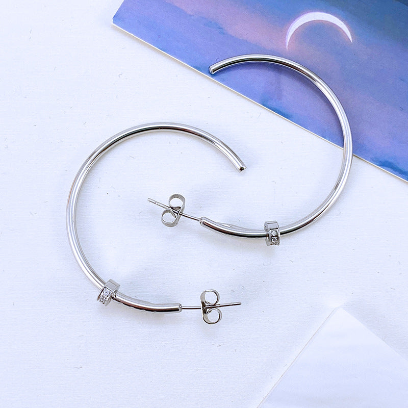 Gold Earrings for Women Diamond Silver Nail Stud Earrings