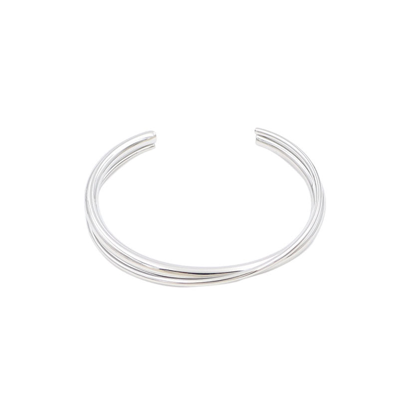 Gold Bracelet for Women Plain Opening Bracelets Silver Women's Jewelry