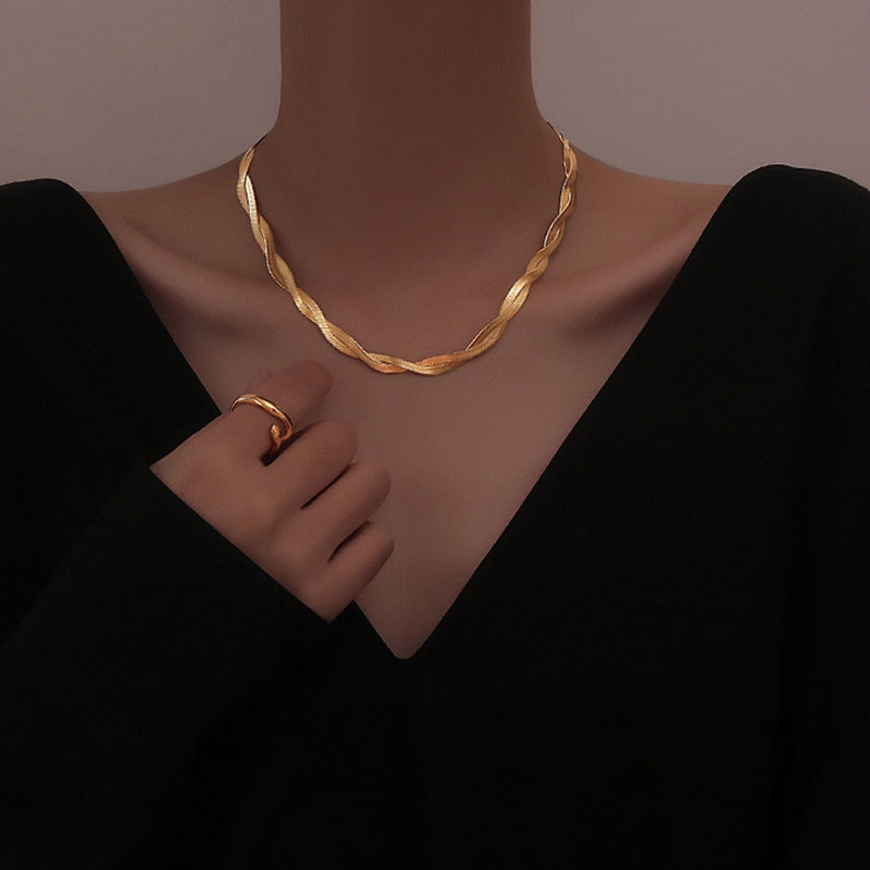 Gold Necklace for Women Cross Collarbone Choker Charm Necklace for Girl