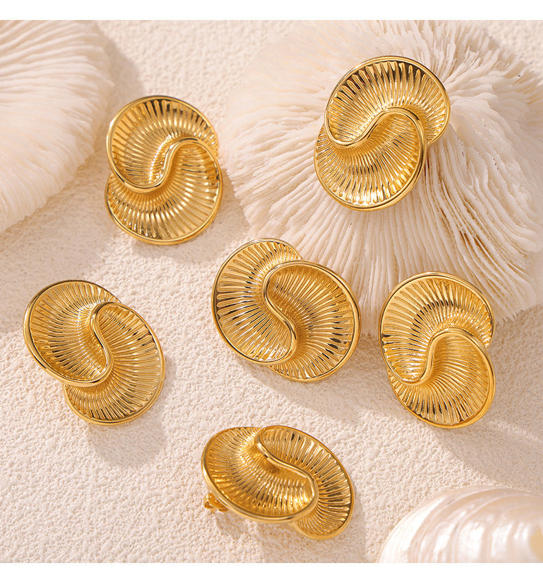 Earrings for Women Gold Spiral Earrings Drop Shape Womens Jewelry