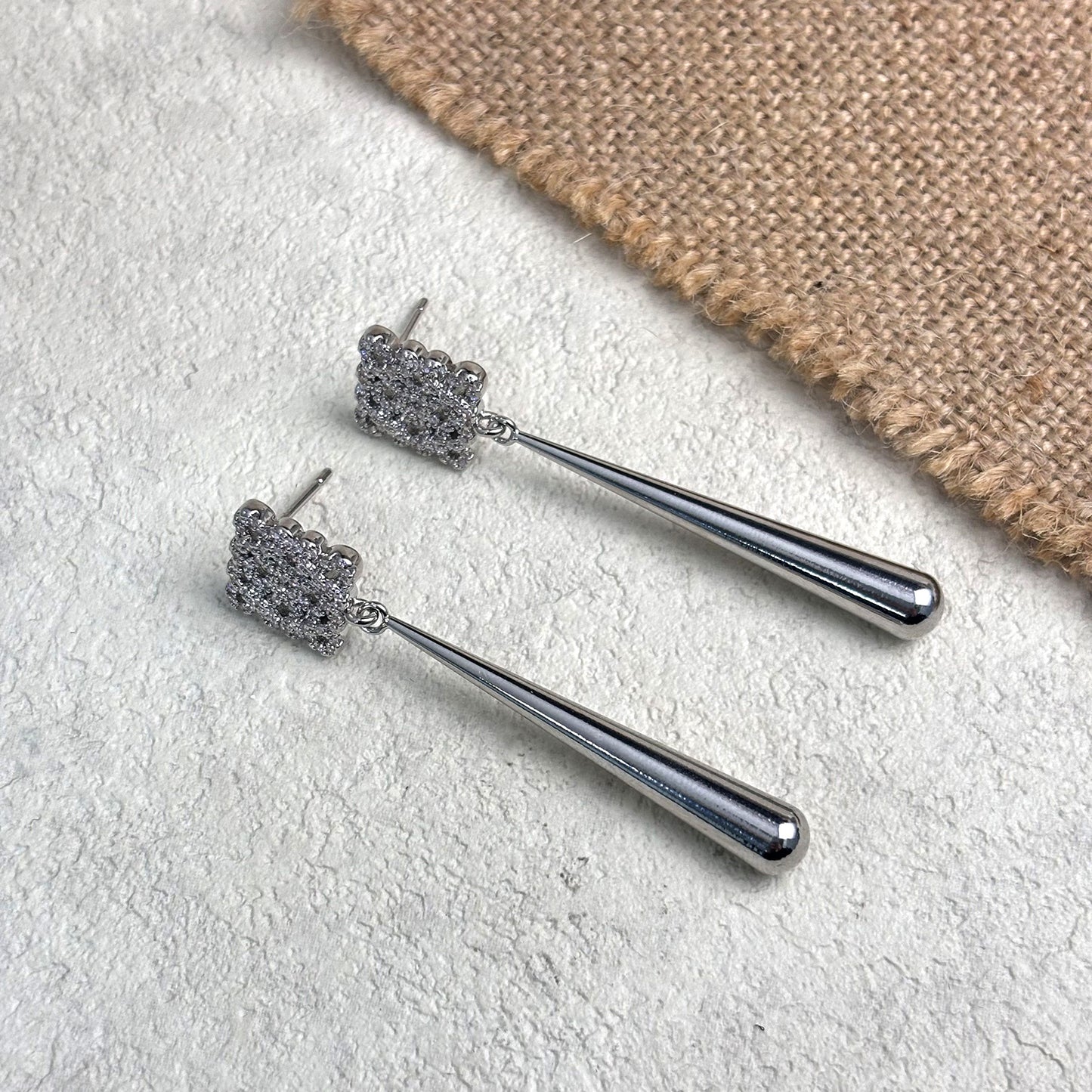 Gold Earrings for Women Long Rhombus Carved Flowers Earrings