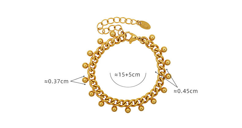 Gold Bracelet for Women Beaded Cuban Bracelets Women's Jewelry