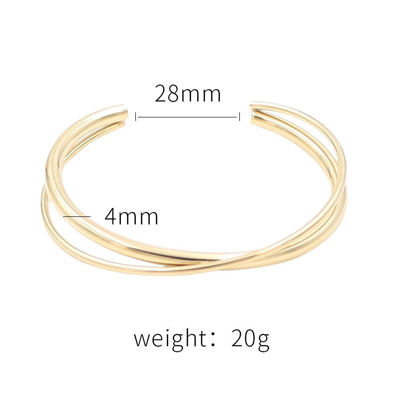 Gold Bracelet for Women Plain Opening Bracelets Silver Women's Jewelry