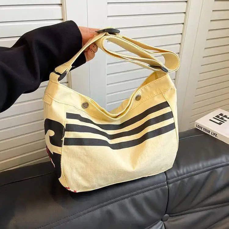 Striped Canvas Bag Women 2025 New Commuter Oxford Fabric Sports Dumpling Bag Casual Versatile Single-shoulder Crossbody Bag