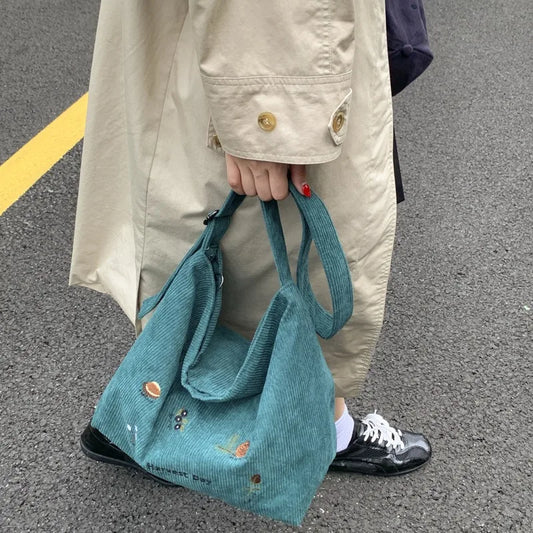 New Niche Single-shoulder Crossbody Canvas Bag for Women with Large Capacity A Simple Tote Bag for Artistic Commuting 2025