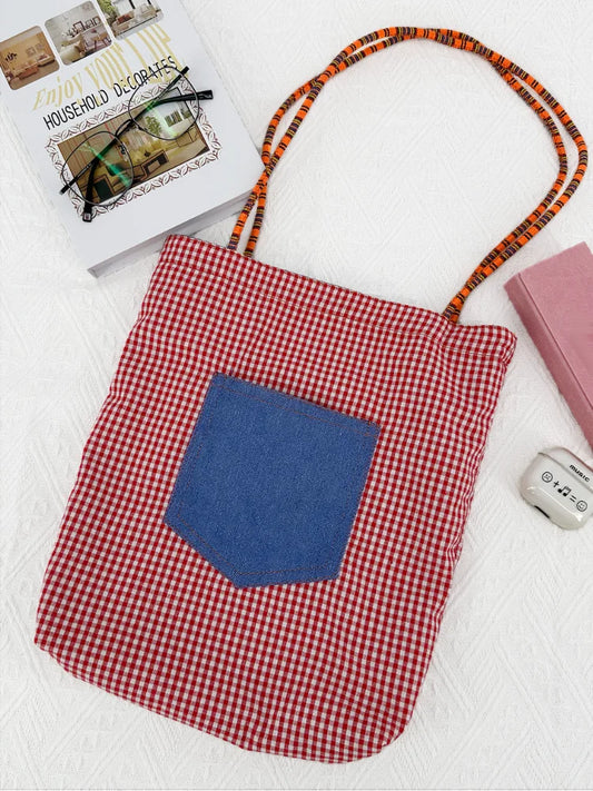 Letter Print Double Side Canvas Tote Bags Reusable Grocery Women Shoulder Crafts Shopping Handbag Gifts for Women Girls Birthday