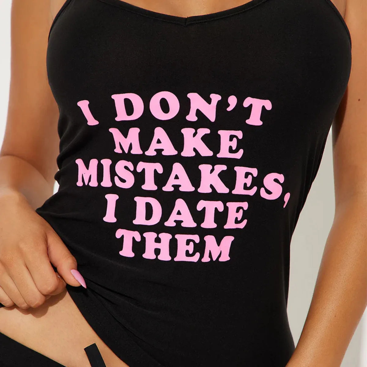 Letter Print Women Pajama Set Sleeveless O Neck Top & Elastic Waist Ruffle Trim Shorts Female 2 Pieces Sleepwear Nightwear