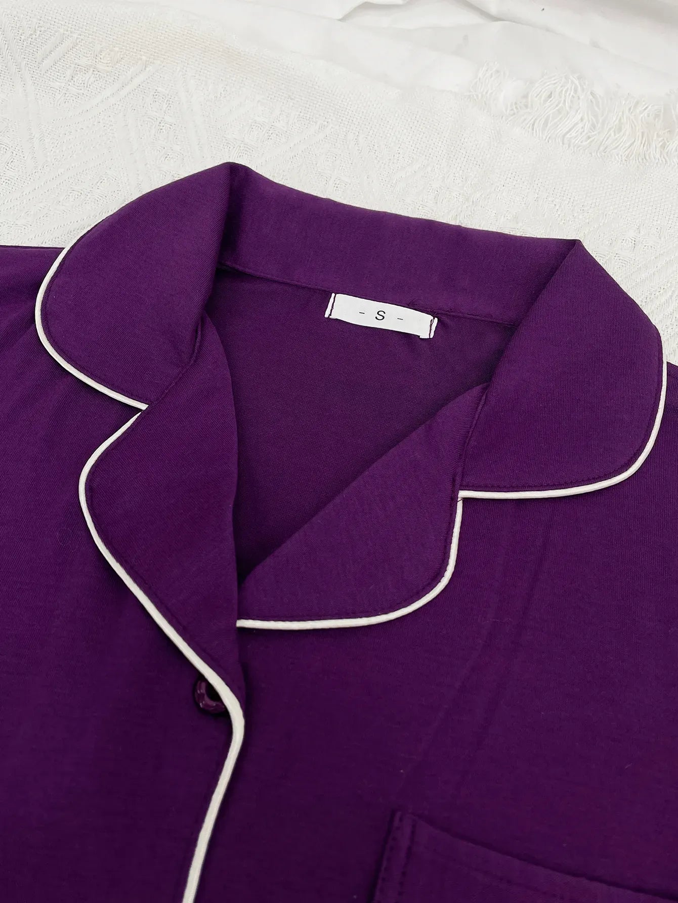 Solid Women Pajama Sets Short Sleeves Front Button Top & Full-Length Pants 2 Piece Letter Print Female Sleepwear Nightwear