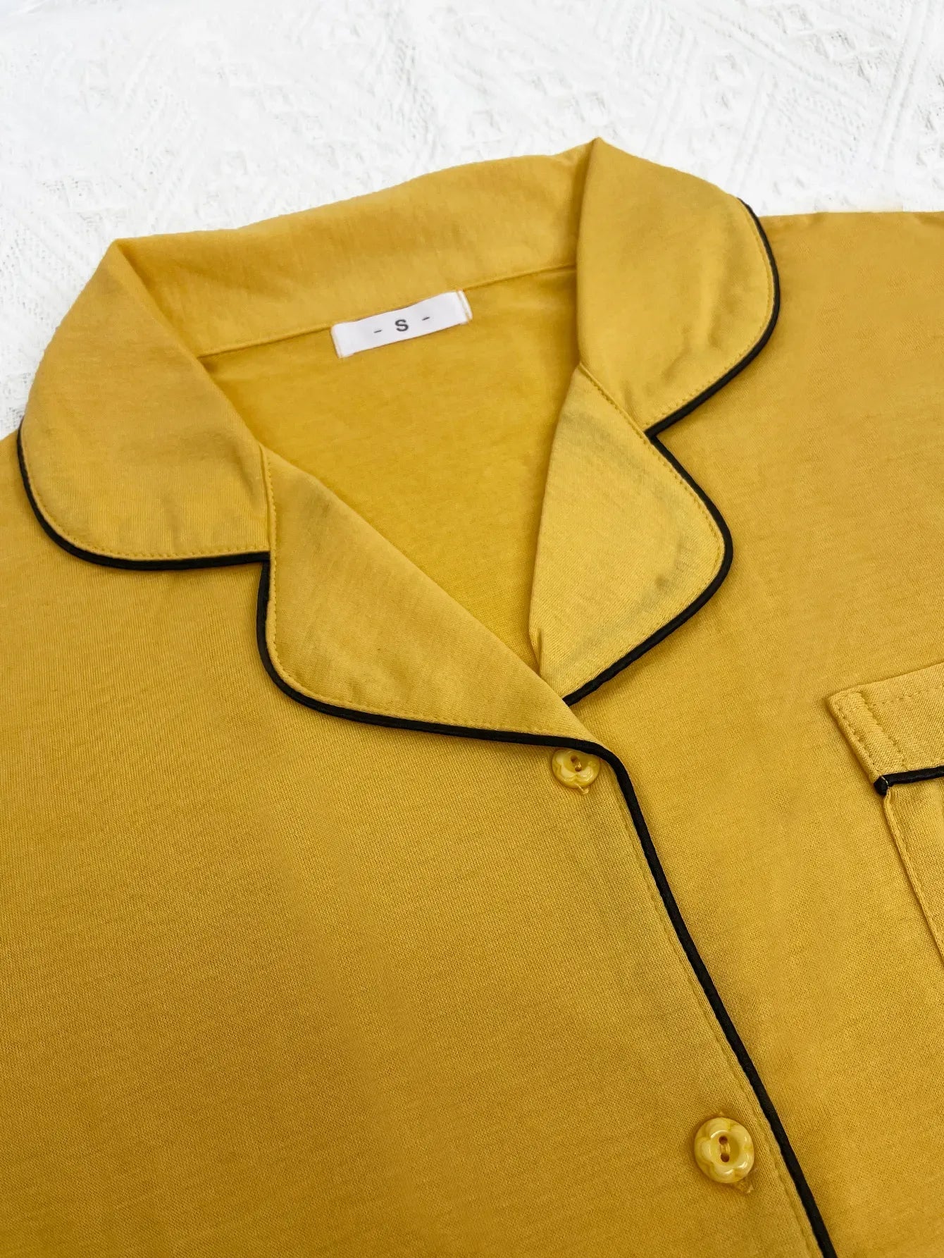 Solid Women Pajama Sets Short Sleeves Front Button Top & Full-Length Pants 2 Piece Letter Print Female Sleepwear Nightwear