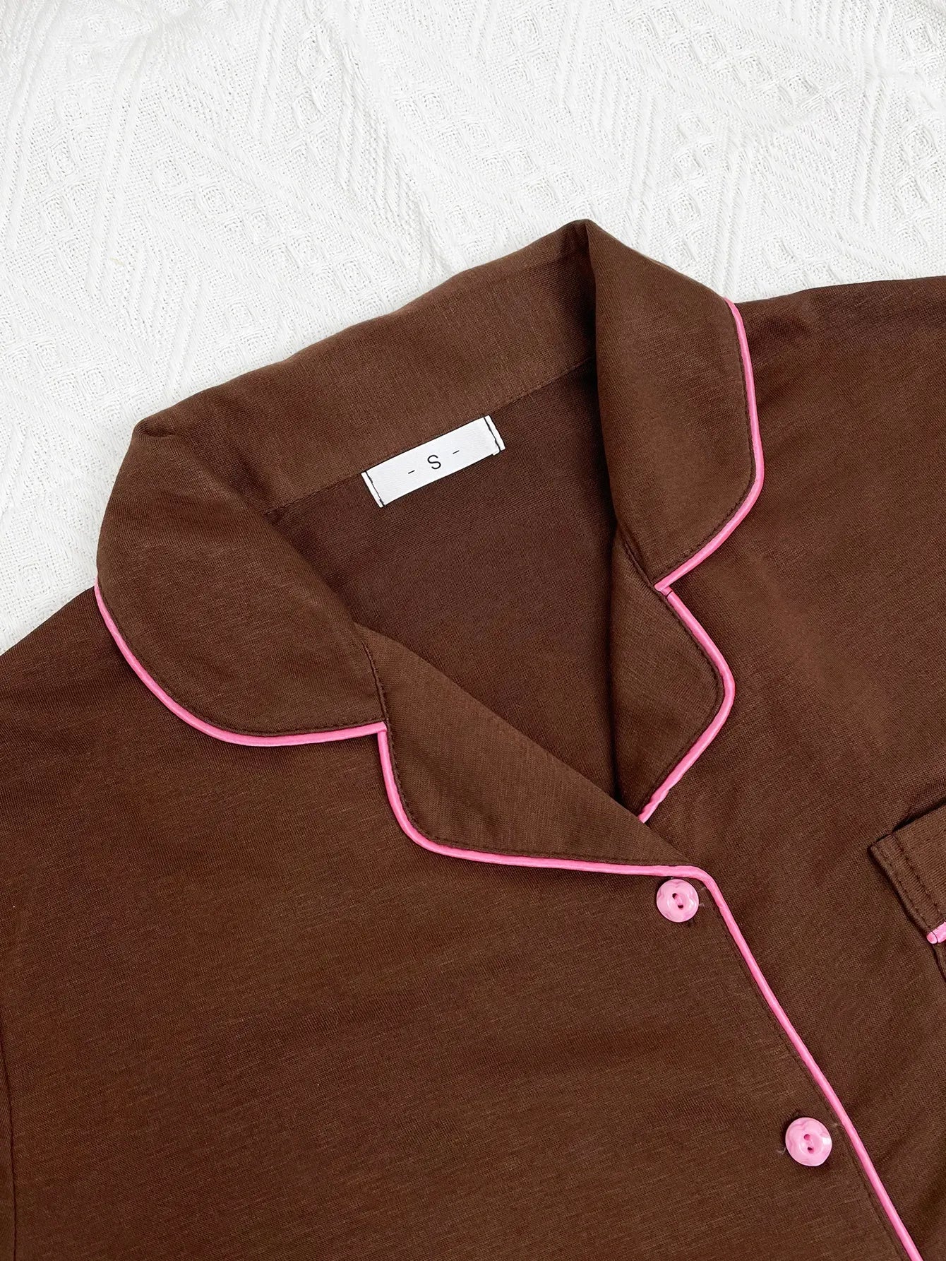 Solid Women Pajama Sets Short Sleeves Front Button Top & Full-Length Pants 2 Piece Letter Print Female Sleepwear Nightwear