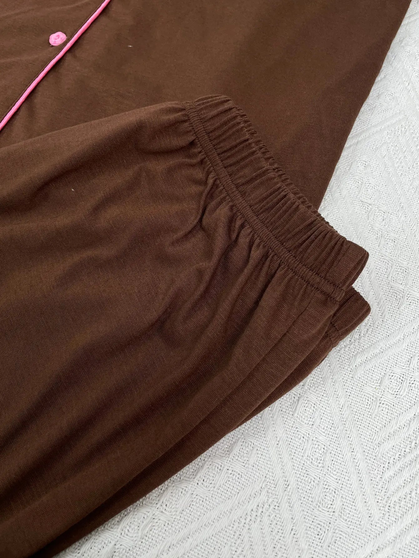 Solid Women Pajama Sets Short Sleeves Front Button Top & Full-Length Pants 2 Piece Letter Print Female Sleepwear Nightwear