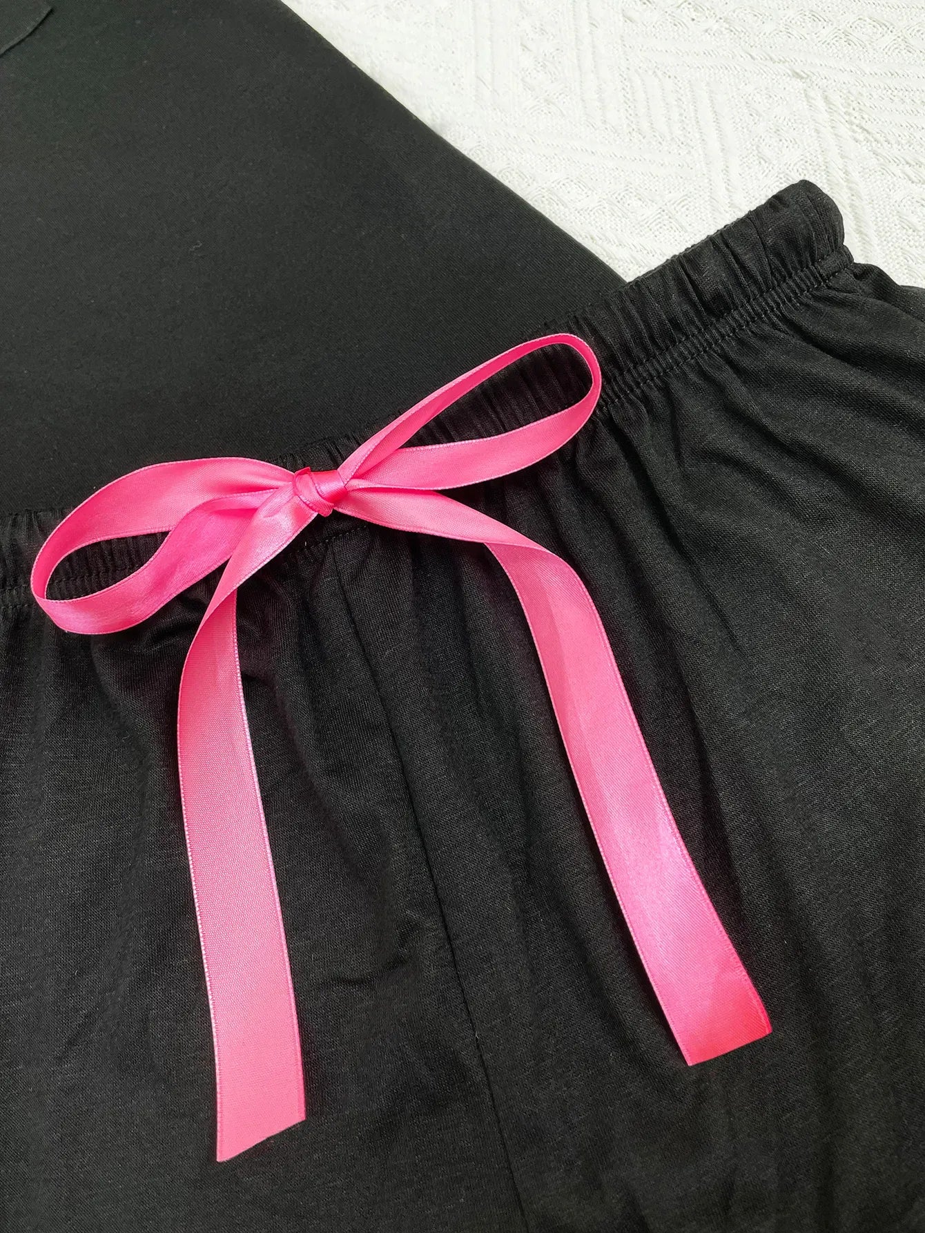 Summer Women's Pajamas Sets Short Sleeve Notched Collar Front Button Top & Elastic Waist Ruffle Shorts Loungewear Sleepwear