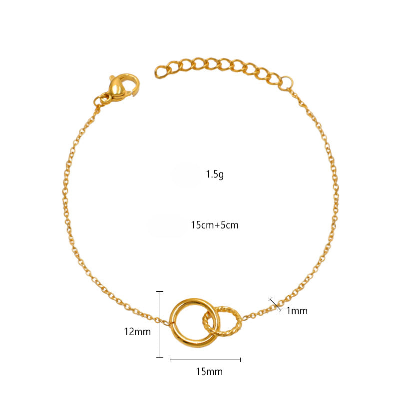 Gold Bracelet for Women Geometric Double-loop Bracelet Women's Jewelry