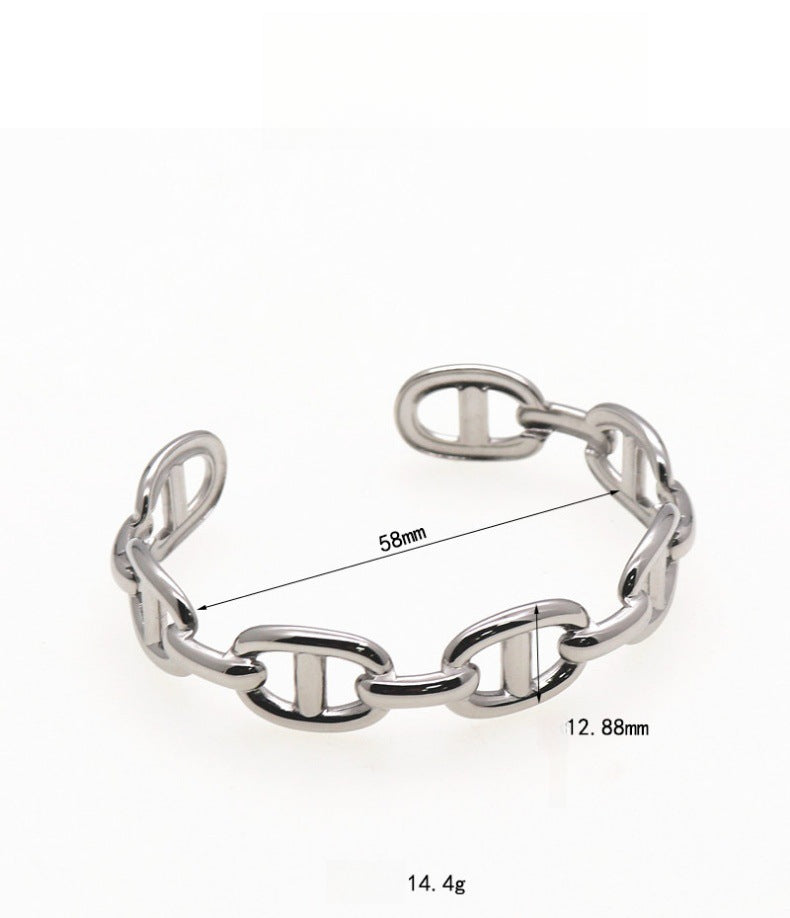 Gold Bracelets for Women Silver Pig's nose Tennis Bracelet for Girl