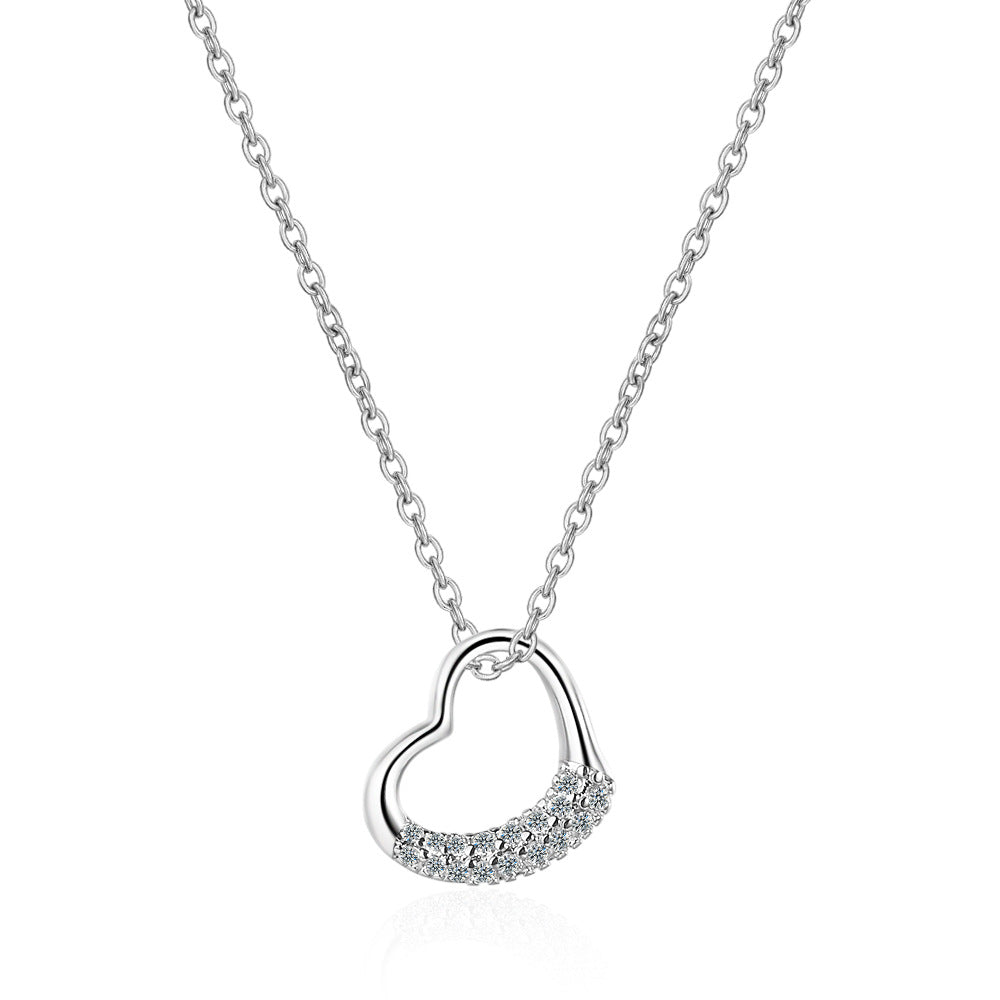 Necklace for Women Silver Diamond Necklace Heart-shaped Necklace Women's Jewelry
