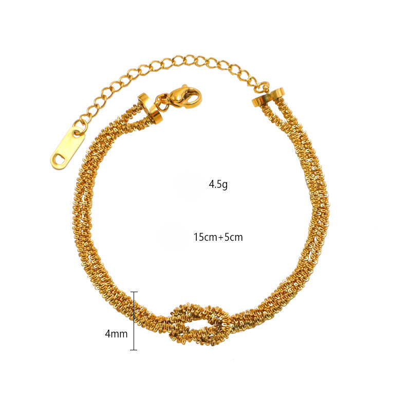 Gold Bracelet for Women Geometric Knotted Bracelet Silver Women's Jewelry