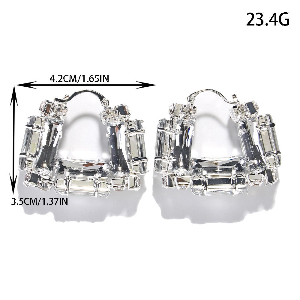 Earrings for Women Sparkling Bag Type Earrings Exaggerated Club Street Earrings