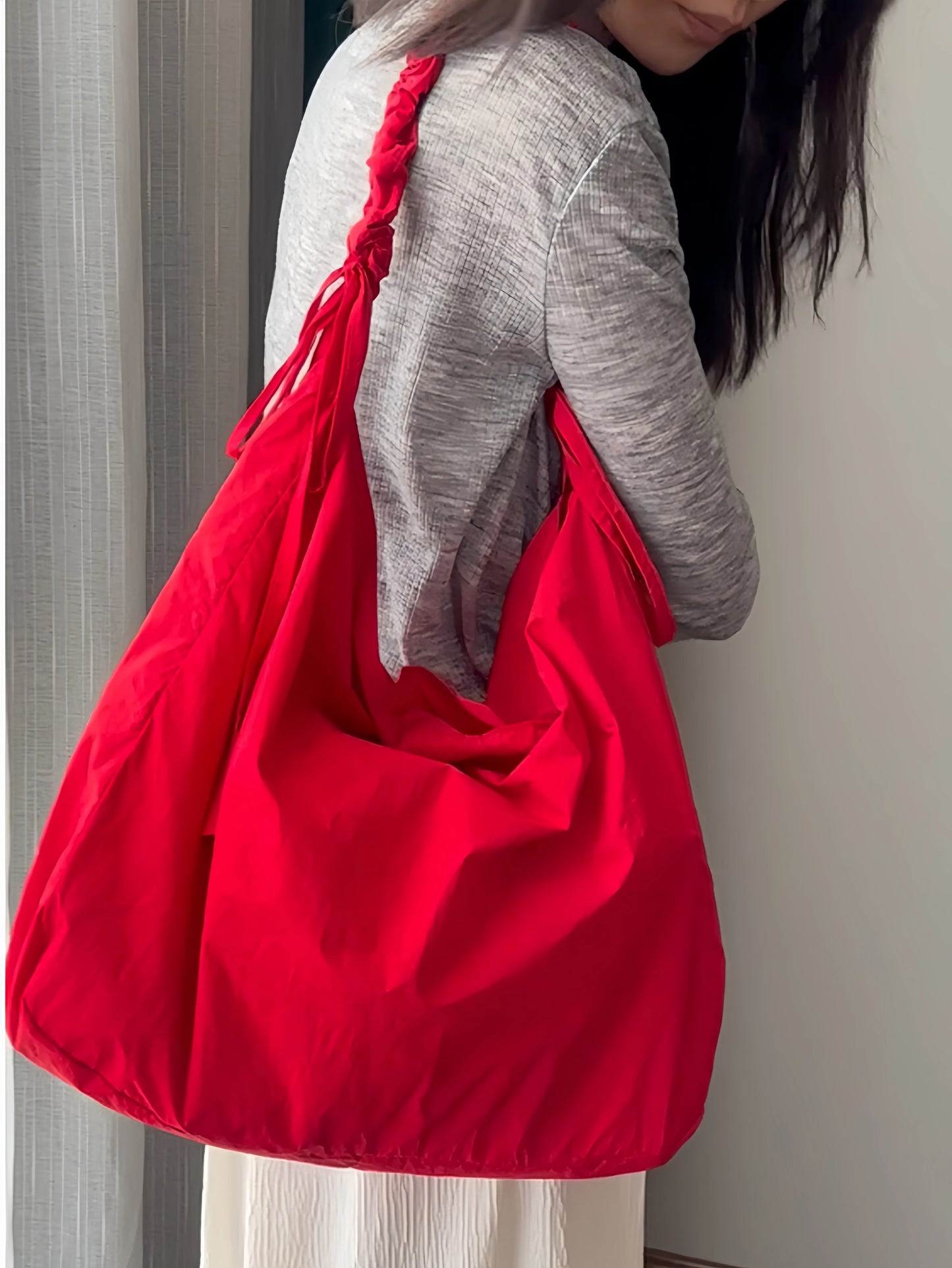 Solid Canvas Reusable Grocery Tote Bags Women Shoulder Handbag Crafts Shopping Bags Gifts for Women Birthday Christmas