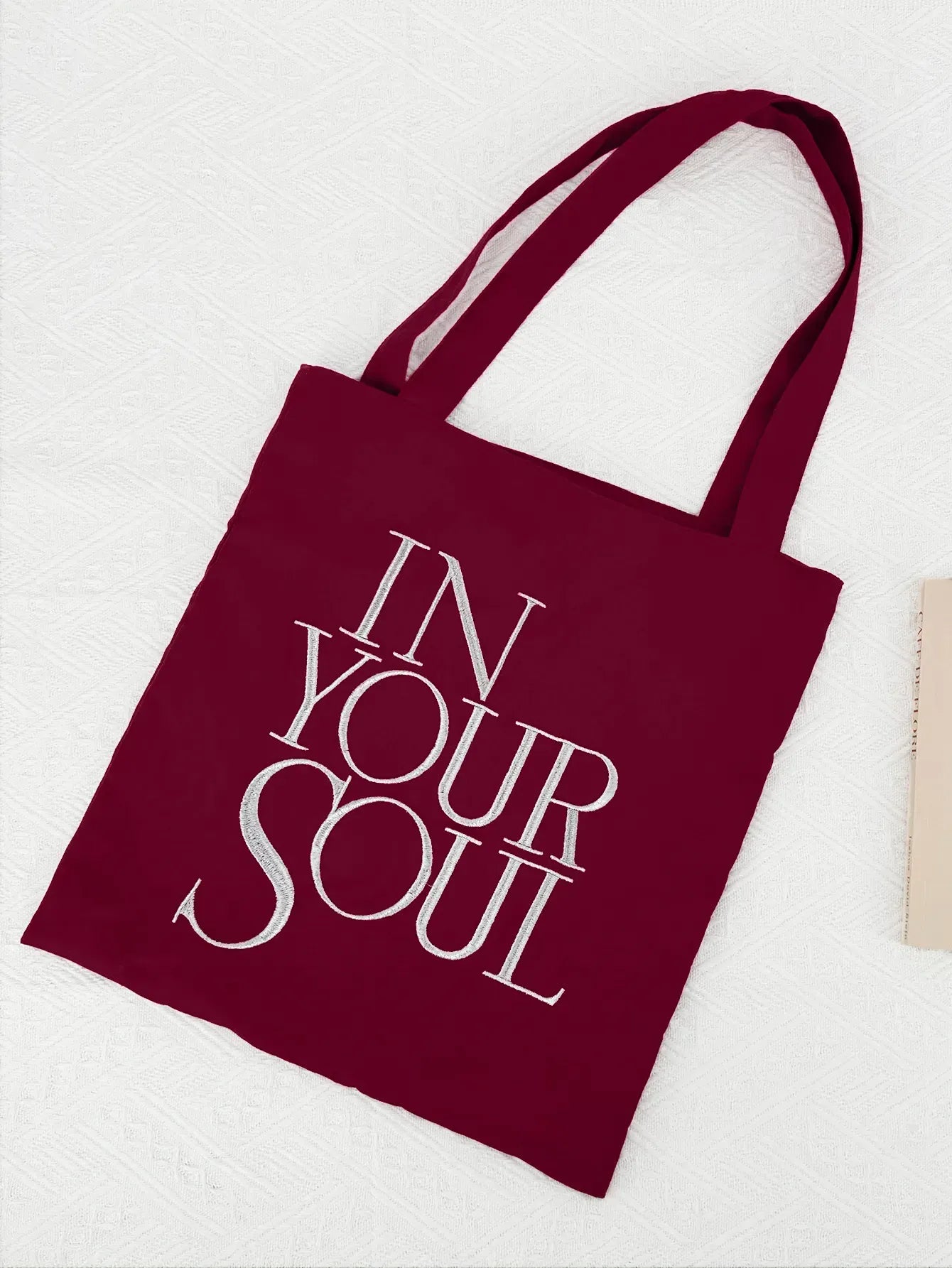 Letter Print Canvas Reusable Grocery Tote Bag Fenale Shoulder Handbag Crafts Shopping Bags Gifts for Women Birthday Christmas