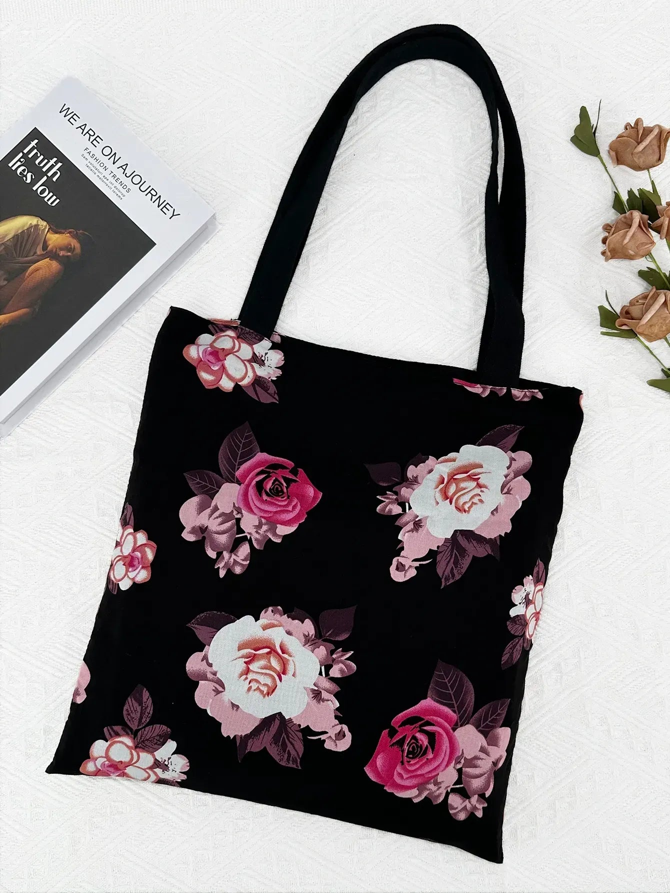 Floral Zebra Print Canvas Tote Bags Reusable Grocery Women Shoulder Crafts Shopping Gifts Handbag for Women Girls Birthday