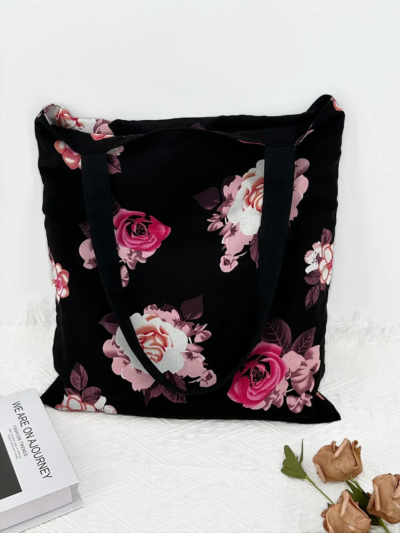 Floral Zebra Print Canvas Tote Bags Reusable Grocery Women Shoulder Crafts Shopping Gifts Handbag for Women Girls Birthday