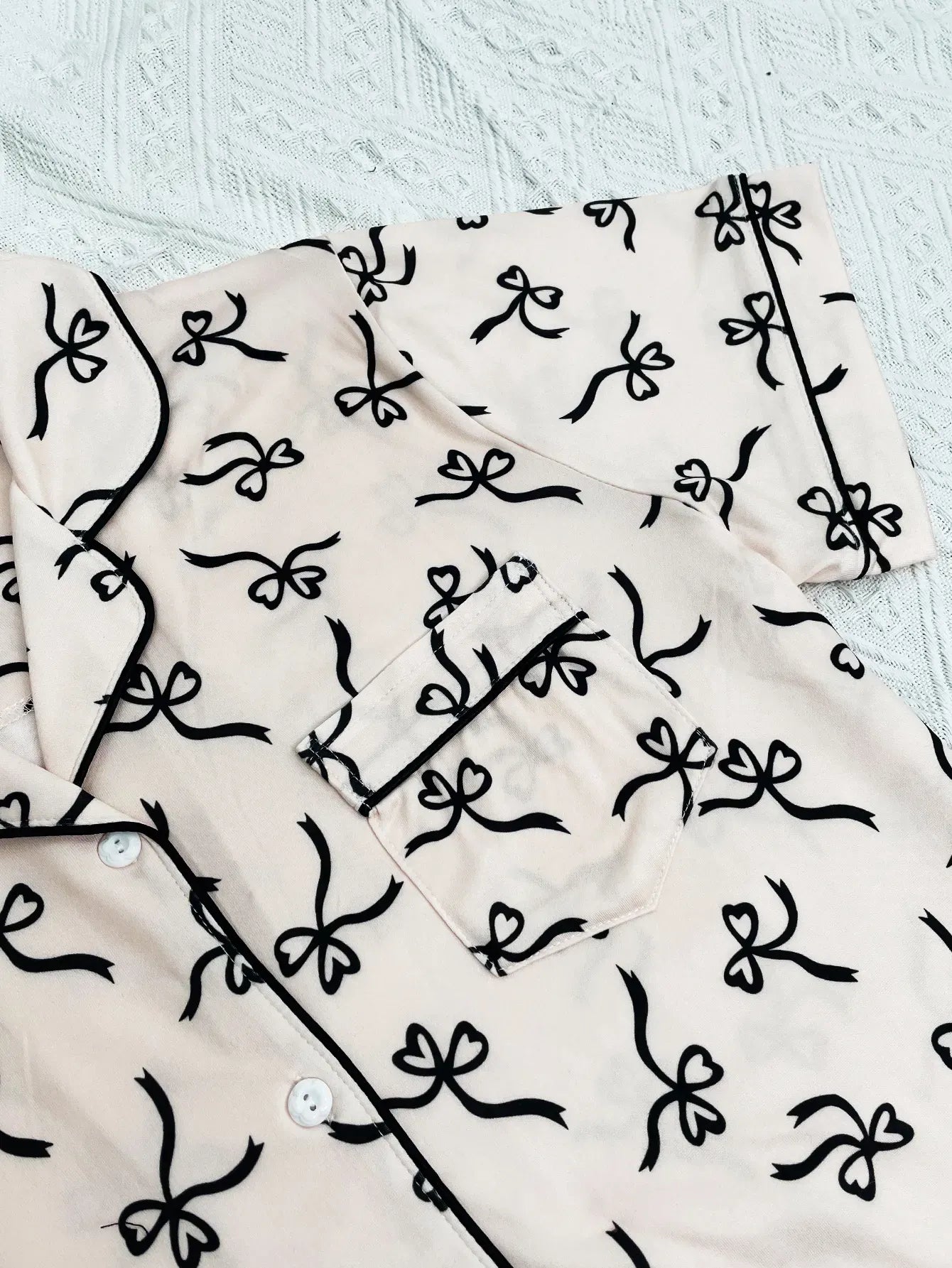 Summer Women's Pajamas Sets Short Sleeve Notched Collar Front Button Top & Elastic Waist Shorts Home Suit Loungewear Sleepwear